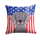 American Flag and Weimaraner Throw Pillow - 14x14 Decorative Pillow – Art for Your Home & Patio BB2161PW1414