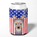American Flag and Yorkie Puppy Can or Bottle Hugger BB2162CC
