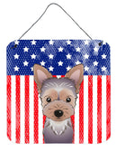American Flag and Yorkie Puppy Wall or Door Hanging Prints BB2162DS66