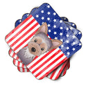 American Flag and Yorkie Puppy Foam Coaster