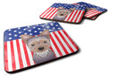 American Flag and Yorkie Puppy Foam Coaster