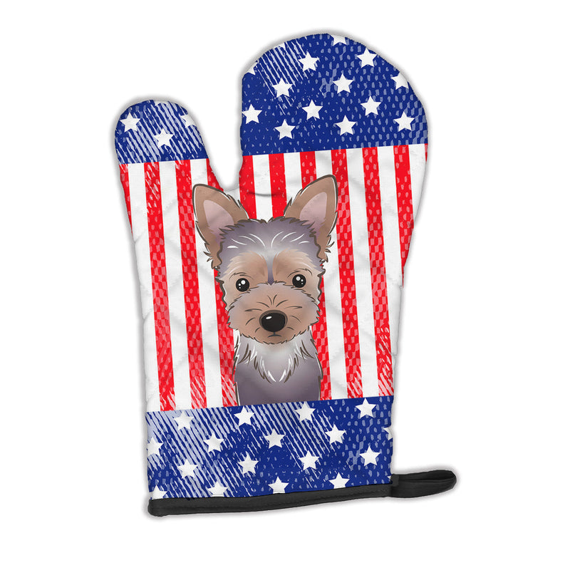 American Flag and Yorkie Puppy Oven Mitt BB2162OVMT