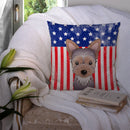 American Flag and Yorkie Puppy Throw Pillow - 14x14 Decorative Pillow – Art for Your Home & Patio BB2162PW1414