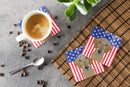 American Flag and Wirehaired Dachshund Foam Coaster