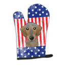 American Flag and Wirehaired Dachshund Oven Mitt BB2163OVMT