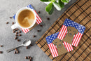 American Flag and Chocolate Labrador Foam Coaster