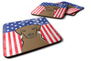 American Flag and Chocolate Labrador Foam Coaster