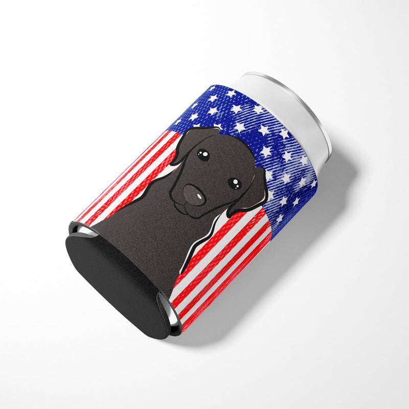 American Flag and Black Labrador Can or Bottle Hugger BB2165CC