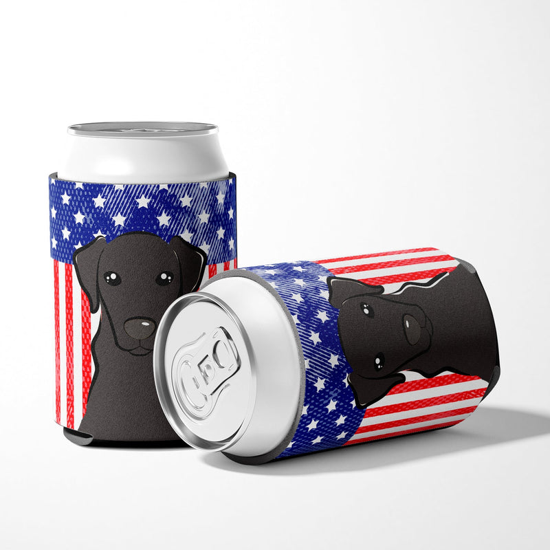 American Flag and Black Labrador Can or Bottle Hugger BB2165CC