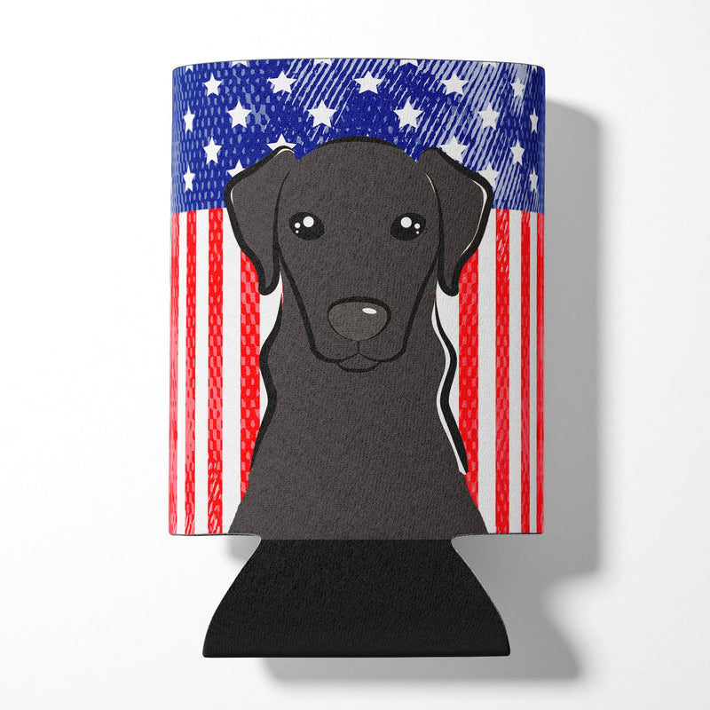 American Flag and Black Labrador Can or Bottle Hugger BB2165CC