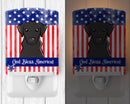 American Flag and Black Labrador Ceramic Night Light BB2165CNL