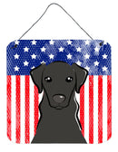 American Flag and Black Labrador Wall or Door Hanging Prints BB2165DS66