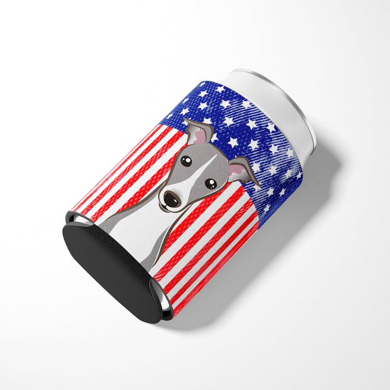 American Flag and Italian Greyhound Can or Bottle Hugger BB2166CC