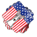 American Flag and Italian Greyhound Coasters - Set of 4 Lightweight Foam, Absorbent Drink Coasters BB2166FC