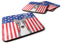 American Flag and Italian Greyhound Coasters - Set of 4 Lightweight Foam, Absorbent Drink Coasters BB2166FC