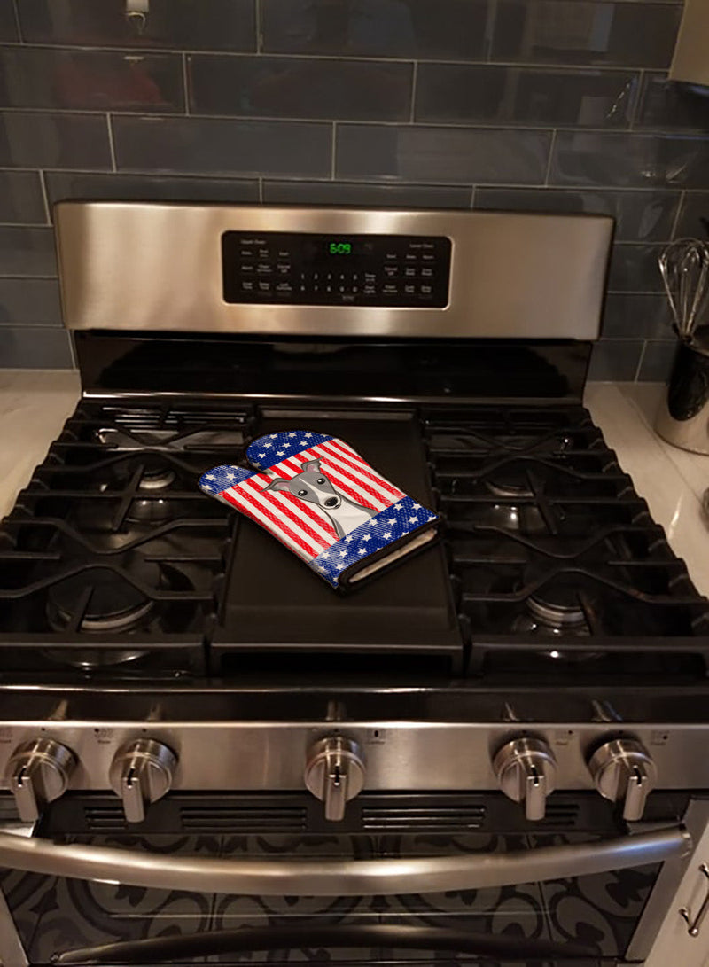 American Flag and Italian Greyhound Oven Mitt BB2166OVMT