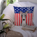 American Flag and Italian Greyhound Throw Pillow - 14x14 Decorative Pillow – Art for Your Home & Patio BB2166PW1414