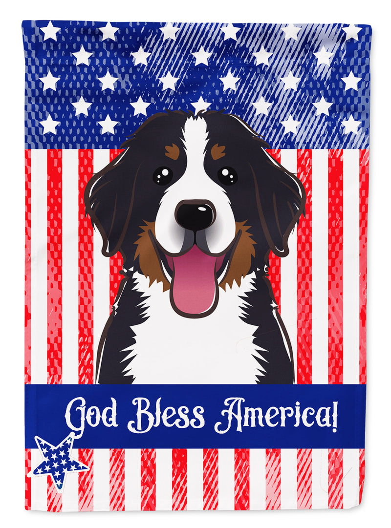 God Bless American Flag with Bernese Mountain Dog Flag Canvas House Size BB2167CHF