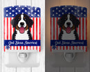 American Flag and Bernese Mountain Dog Ceramic Night Light BB2167CNL