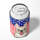 American Flag and French Bulldog Can or Bottle Hugger BB2168CC
