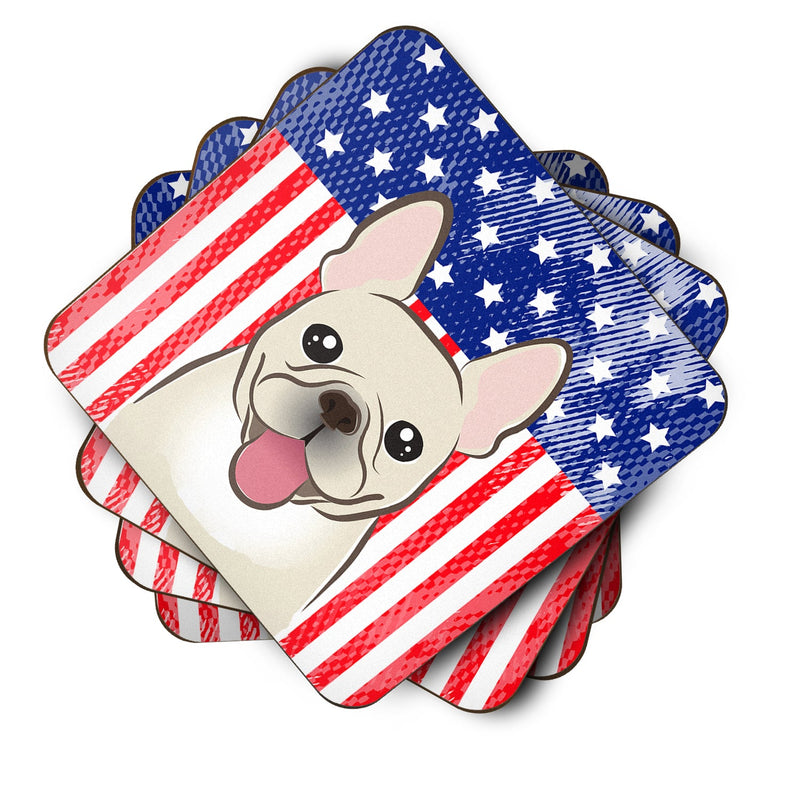 American Flag and French Bulldog Foam Coaster