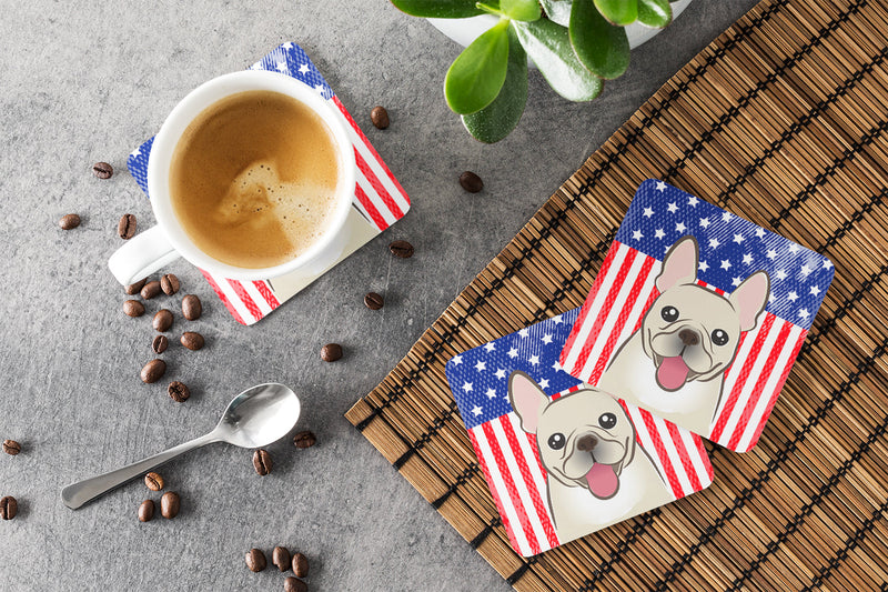 American Flag and French Bulldog Foam Coaster