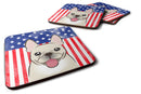 American Flag and French Bulldog Foam Coaster