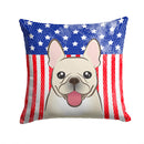 American Flag and French Bulldog Throw Pillow - 14x14 Decorative Pillow – Art for Your Home & Patio BB2168PW1414
