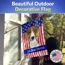 American Flag and Beagle House Flag 28x40 Porch Sleeve Pole Decorative Outside Yard Banner Artwork Wall Hanging, Polyester