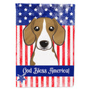 American Flag and Beagle House Flag 28x40 Porch Sleeve Pole Decorative Outside Yard Banner Artwork Wall Hanging, Polyester