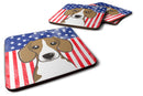American Flag and Beagle Foam Coaster