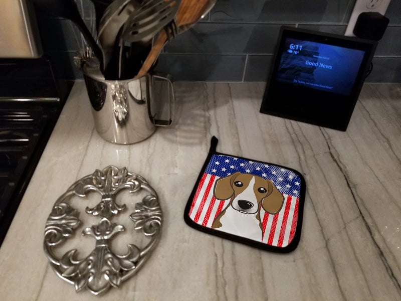 American Flag and Beagle Pot Holders - Set of 2 - Heat-Resistant Kitchen Essentials BB2169PTHD