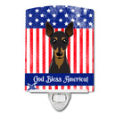 American Flag and Min Pin Ceramic Night Light BB2170CNL
