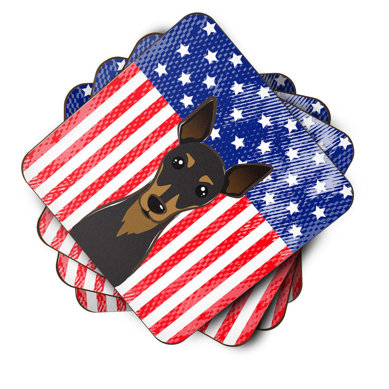 American Flag and Min Pin Foam Coaster