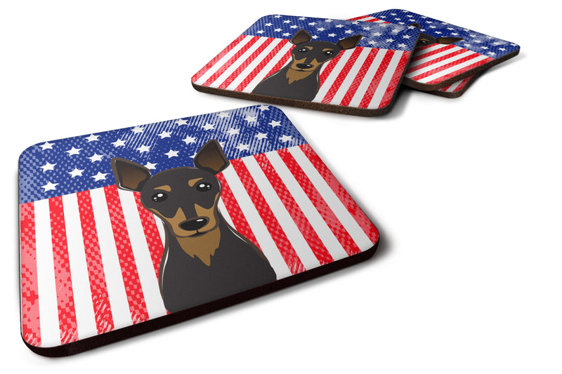 American Flag and Min Pin Foam Coaster
