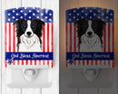 American Flag and Border Collie Ceramic Night Light BB2171CNL