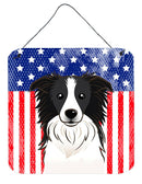 American Flag and Border Collie Wall or Door Hanging Prints BB2171DS66