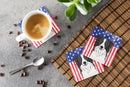 American Flag and Border Collie Foam Coaster