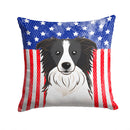 American Flag and Border Collie Throw Pillow - 14x14 Decorative Pillow – Art for Your Home & Patio BB2171PW1414