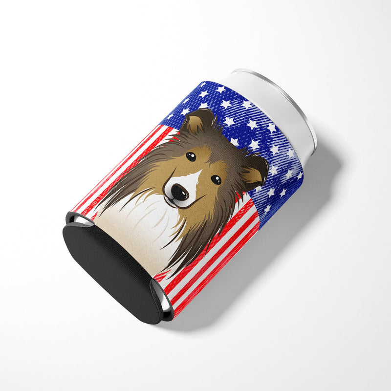 American Flag and Sheltie Can or Bottle Hugger BB2172CC