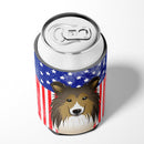 American Flag and Sheltie Can or Bottle Hugger BB2172CC