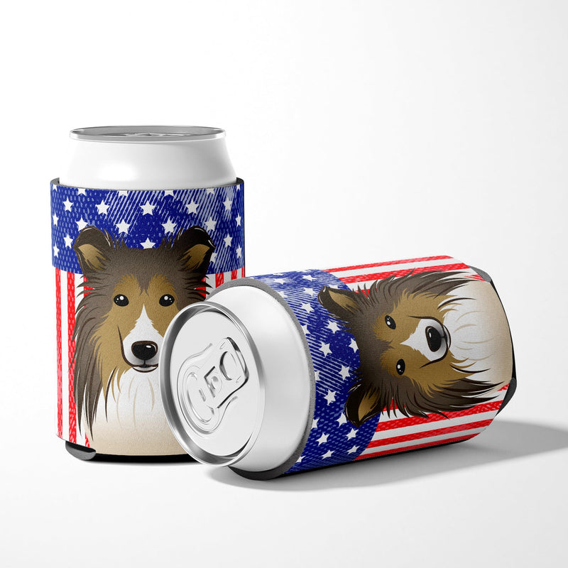 American Flag and Sheltie Can or Bottle Hugger BB2172CC