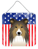 American Flag and Sheltie Wall or Door Hanging Prints BB2172DS66