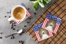 American Flag and Sheltie Foam Coaster