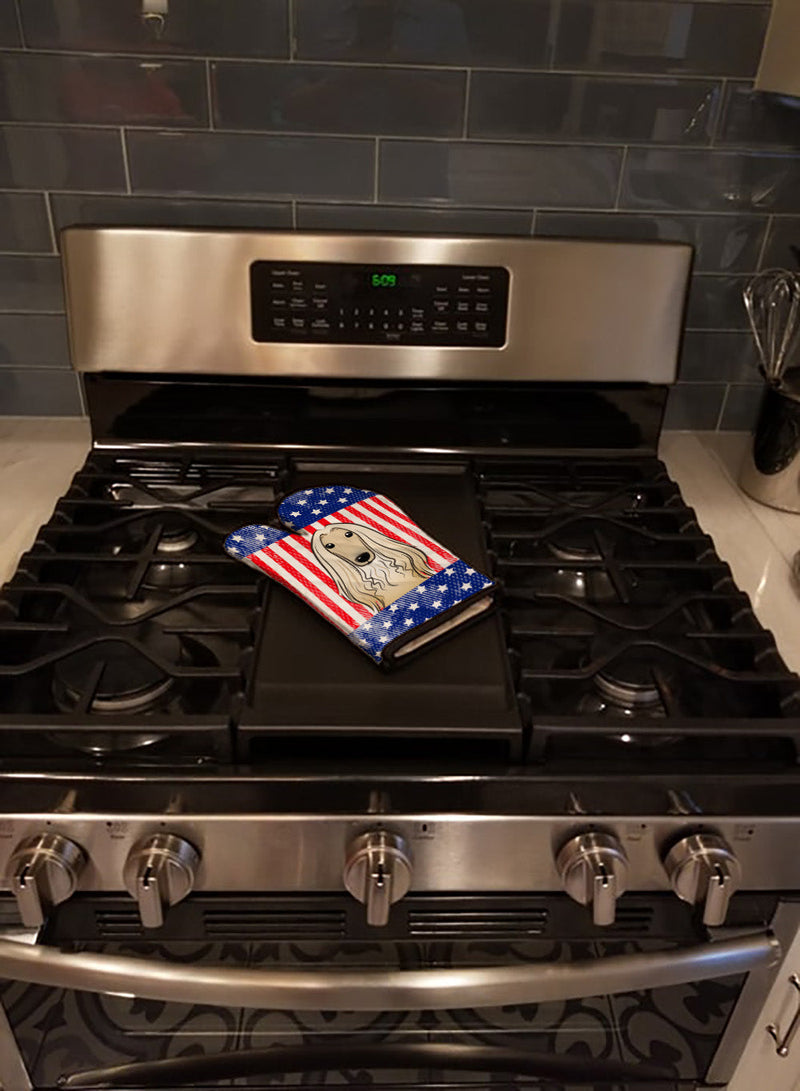 American Flag and Afghan Hound Oven Mitt BB2174OVMT