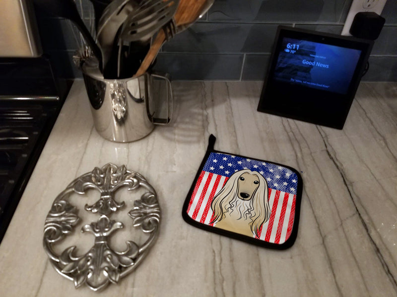 American Flag and Afghan Hound Pot Holders - Set of 2 - Heat-Resistant Kitchen Essentials BB2174PTHD