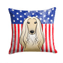 American Flag and Afghan Hound Throw Pillow - 14x14 Decorative Pillow – Art for Your Home & Patio BB2174PW1414