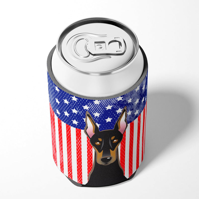 American Flag and Doberman Can or Bottle Hugger BB2175CC