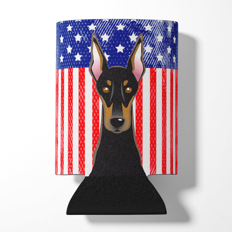 American Flag and Doberman Can or Bottle Hugger BB2175CC