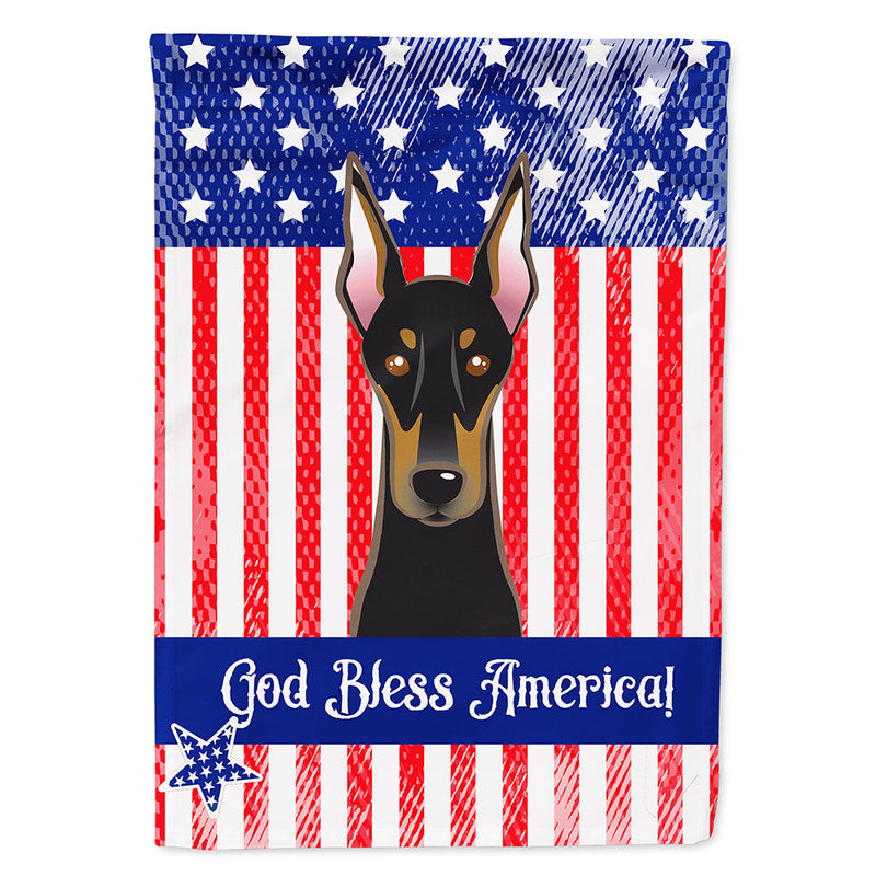 God Bless American Flag with Doberman Flag Canvas House Size BB2175CHF